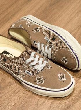 Vans Premium Authentic棕色腰果花复古板鞋帆布鞋