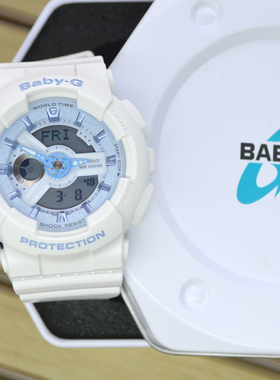 卡西欧BABY-G女运动白虎学生BA-110BE/GA/BA-130CVG电子手表玫瑰