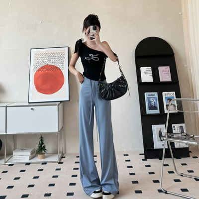 薄款冰丝防晒裤女凉感显瘦垂感裤