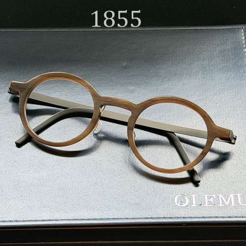 林德同款1855牛角镜框配镜片