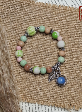 景德镇马卡龙色系瓜形陶瓷手链