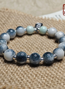 景德镇水墨肌理珠陶瓷手链