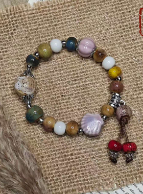 景德镇陶瓷手链森系复古陶瓷手串