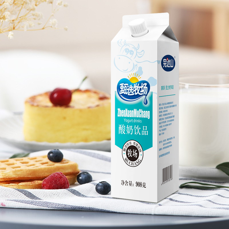 完达山甄选牧场常温酸奶饮品乳酸菌发酵高温杀菌营养908克一盒装