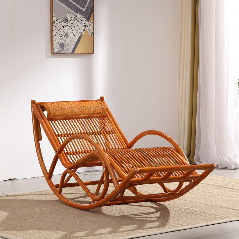 藤椅摇椅躺椅阳台家用休闲老人大人午睡藤编摇摇椅真藤懒人逍遥椅