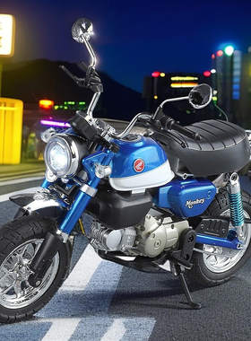 新款 合金摩托车模型本田小猴子街车声光玩具车仿真车两轮助力车