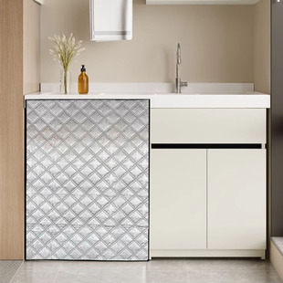 洗衣机折叠遮挡帘防水防晒罩隔热遮阳帘子阳台洗手台柜子防尘拉帘