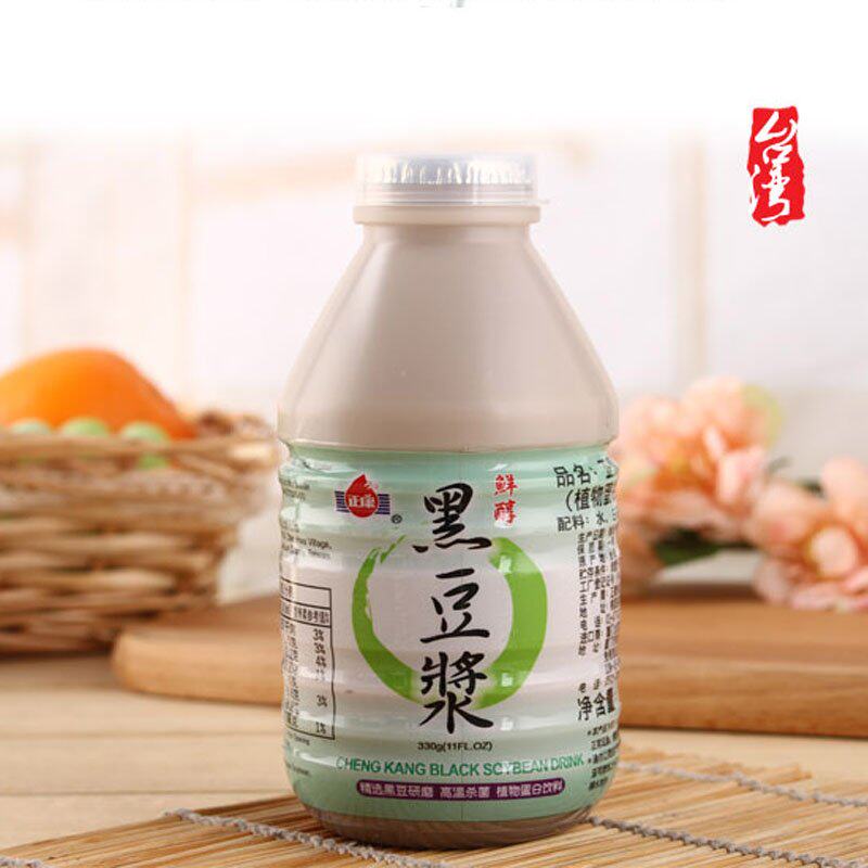 台湾进口 正康原味纯黑豆奶饮料 营养早餐豆浆 330ml*6 瓶装包邮