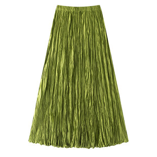 Issey Miyake/三宅一生 褶皱高腰垂感半身裙显瘦a字长裙大摆裙子