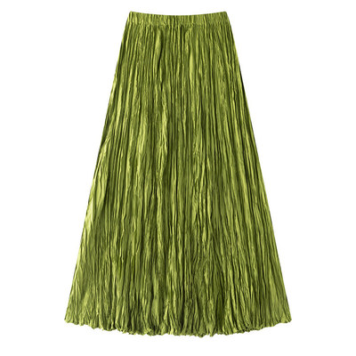 Issey Miyake/三宅一生 褶皱高腰垂感半身裙显瘦a字长裙大摆裙子