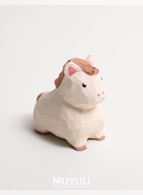 手工木雕小马丨黑马办公桌工位稳定情绪桌面装饰摆件生肖礼物女