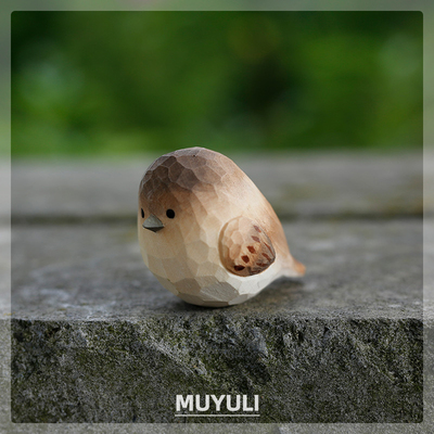 木质小肥啾摆件桌面装饰品治愈系