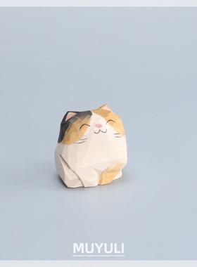 手工雕刻闺蜜木质摆件治愈系