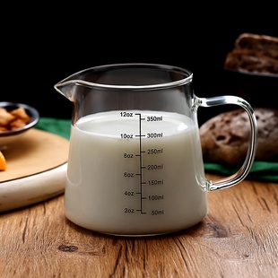 高硼硅玻璃咖啡分享杯带盖量杯带刻度烘焙奶杯可加热分茶杯温酒器