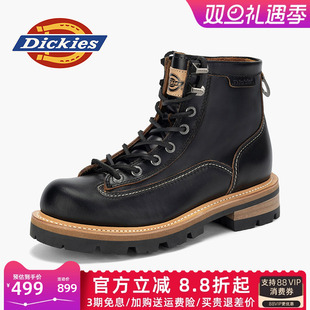 Dickies马丁靴男款2026新款男鞋秋冬高级感真牛皮靴子男士工装靴