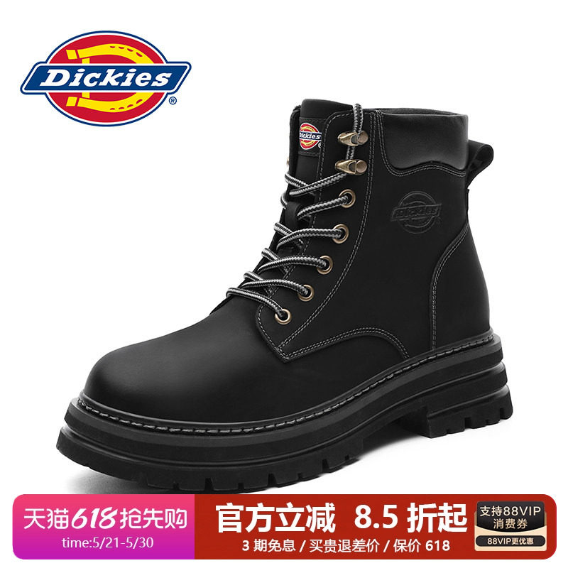 Dickies马丁靴男高帮工装靴男靴冬季棉鞋加绒靴子男士雪地靴男鞋