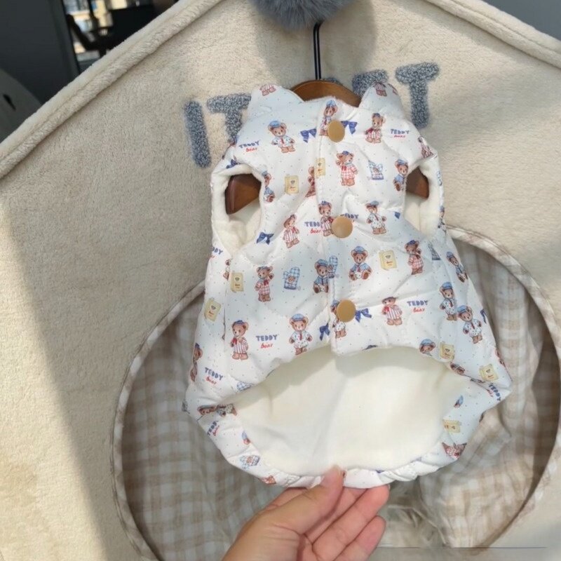 韩版秋冬狗狗保暖棉服宠物马甲外套可爱雪纳瑞泰迪比熊猫咪背心