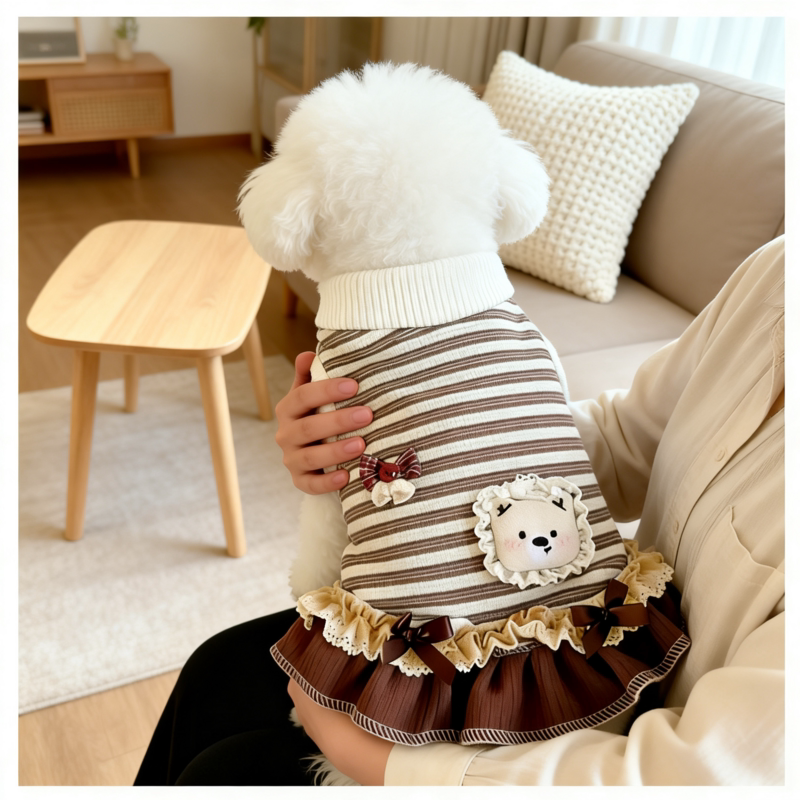 春夏季猫咪狗狗衣服条纹连衣裙泰迪比熊约克夏中小型犬秋天可爱
