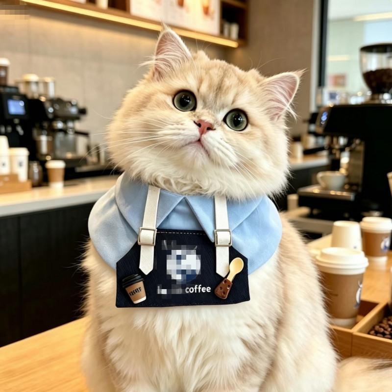 猫咪狗狗可爱口水巾宠物围脖领结围兜小型犬布偶蓝白泰迪比熊装饰