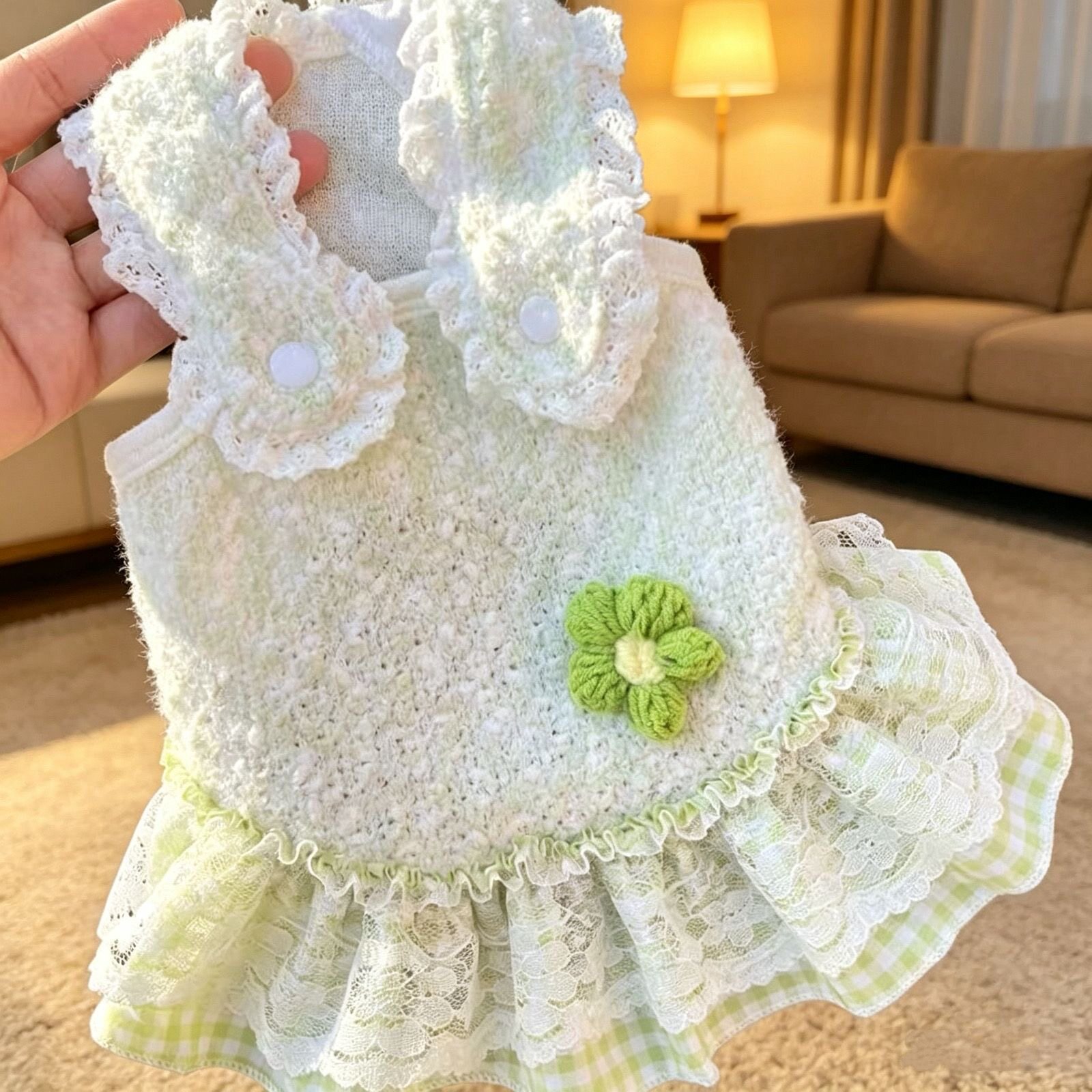 宠物小狗狗蕾丝花边衣服春秋款比熊泰迪博美猫咪小型犬约克夏裙子