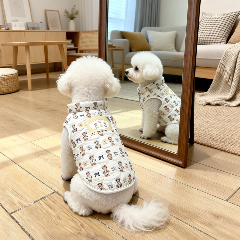韩版秋冬狗狗保暖棉服宠物马甲外套可爱雪纳瑞泰迪比熊猫咪背心