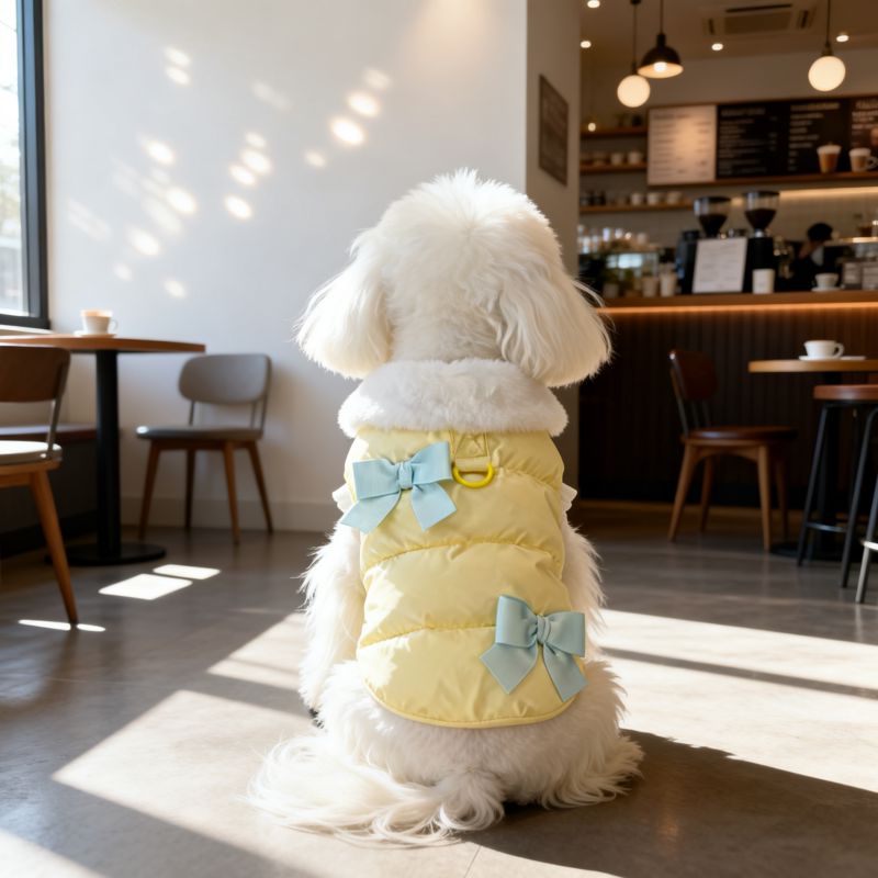 狗狗蝴蝶结棉衣宠物秋冬保暖猫咪马甲公主泰迪小型衣服