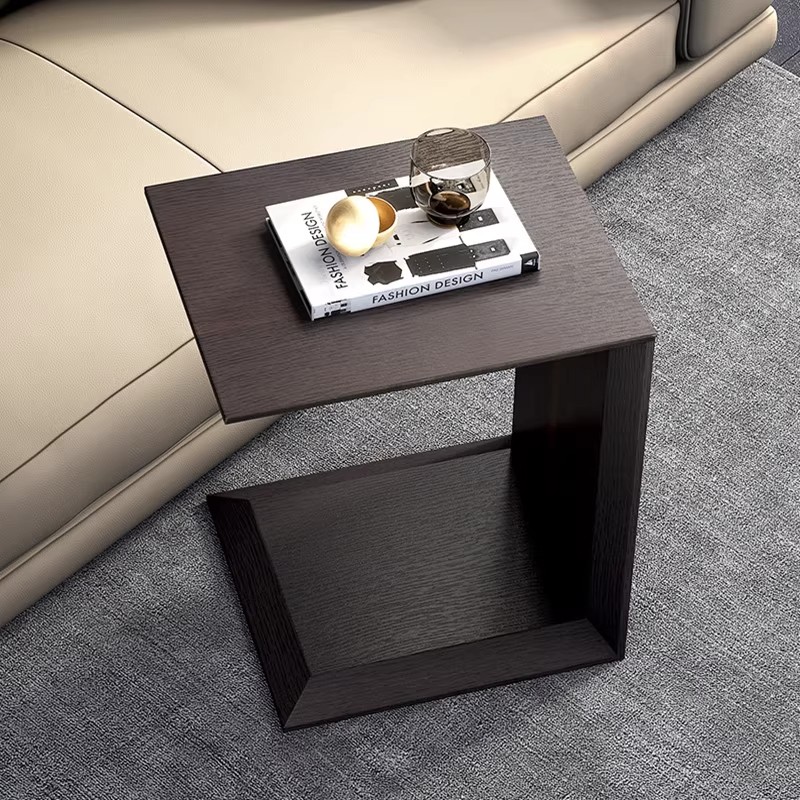 意式极简实木边几小户型客厅沙发旁可移动角几现代轻奢设计师茶几