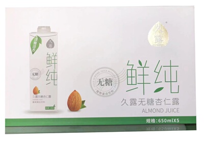 承德特产 平泉久露无糖杏仁露 植物蛋白饮料 650ml*5瓶礼盒