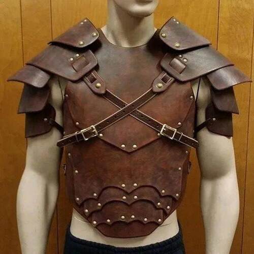 中世纪罗马角斗士盔甲 男士欧美维京武士骑士Cosplay护甲套装黑色