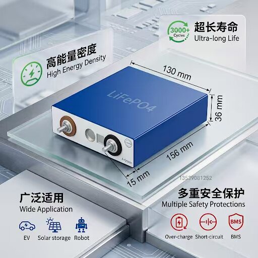 全新磷酸铁锂电芯3.2V60Ah动力型锂电池两轮外卖电动车户外电源