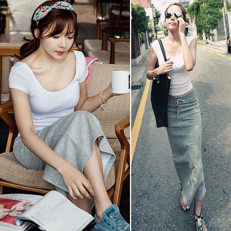 2020韩版春夏休闲半身裙女士中长款修身包臀一步裙时尚开叉铅笔裙在类目 女装/女士精品, 半身裙中 - 来自Buy2taobao.com提供专业的淘宝代购服务