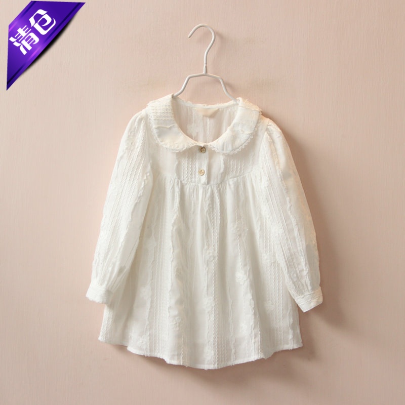 纯棉小清新春秋小翻领宽松衬衫裙