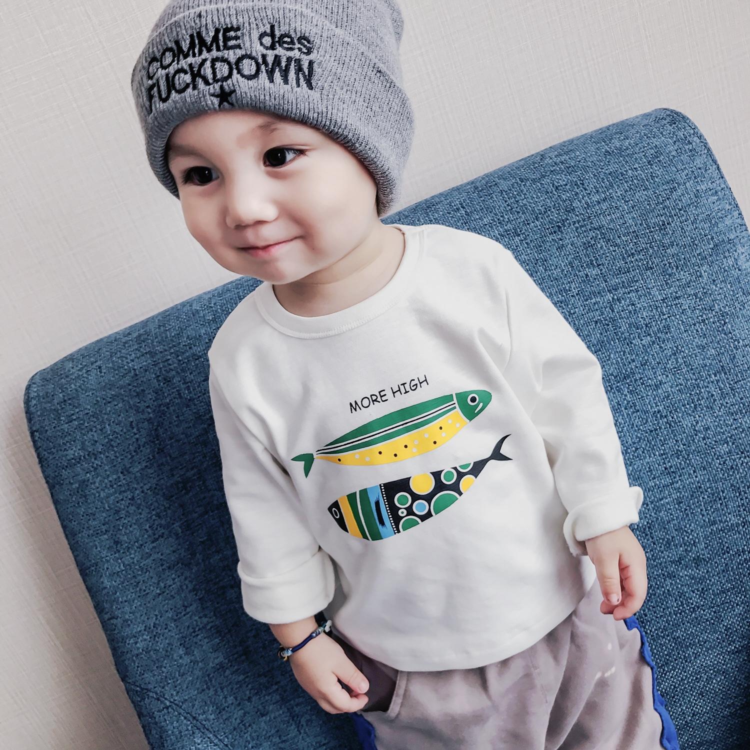 男童纯棉长袖T恤春秋款