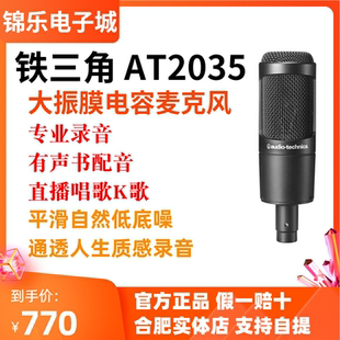 Audio Technica/铁三角 AT2035电容麦克风专业录音直播唱歌话筒