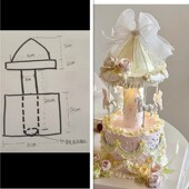 旋转木马泡沫蛋糕胚模型假体胚练习模具木马顶泡胚早晨烘焙同款