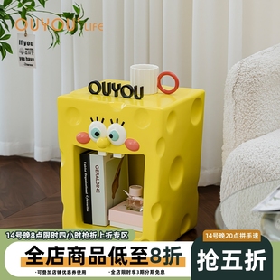 欧又北欧儿童床头柜家用卡通床边柜小户型简约边几创意卧室收纳柜