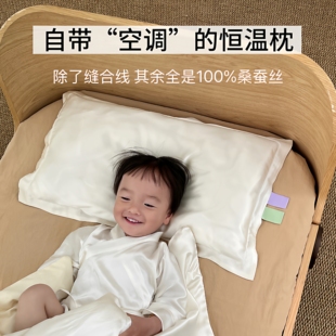 蚕多贝baby真丝儿童枕头6个月以上婴儿枕宝宝枕新生儿6A桑蚕丝枕