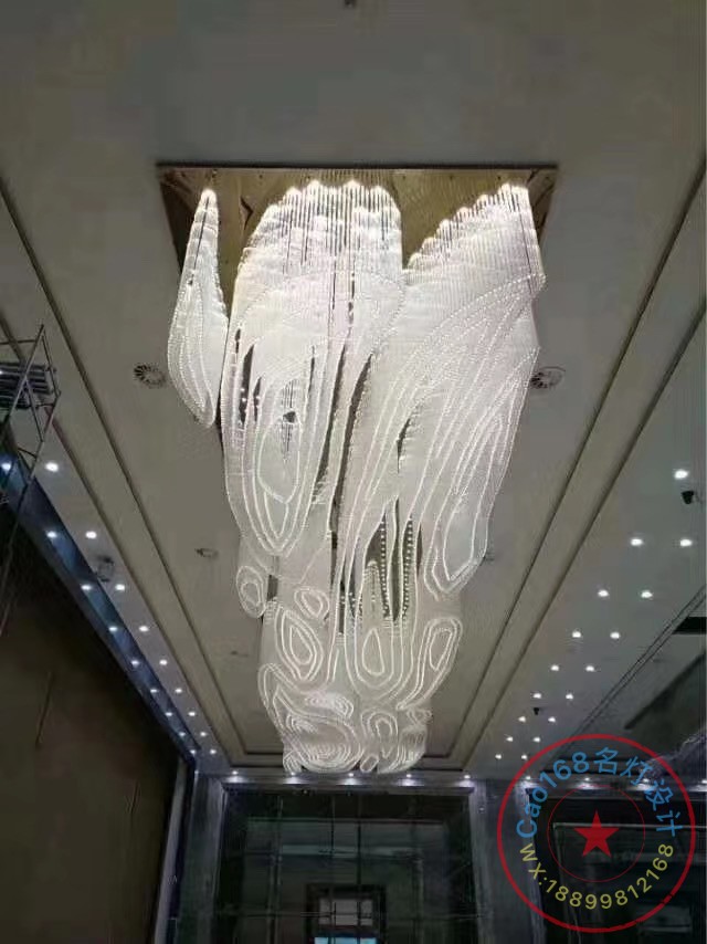 新品酒店会所售楼部大厅石头异形非标灯具定制过道玻璃梅花管吊灯