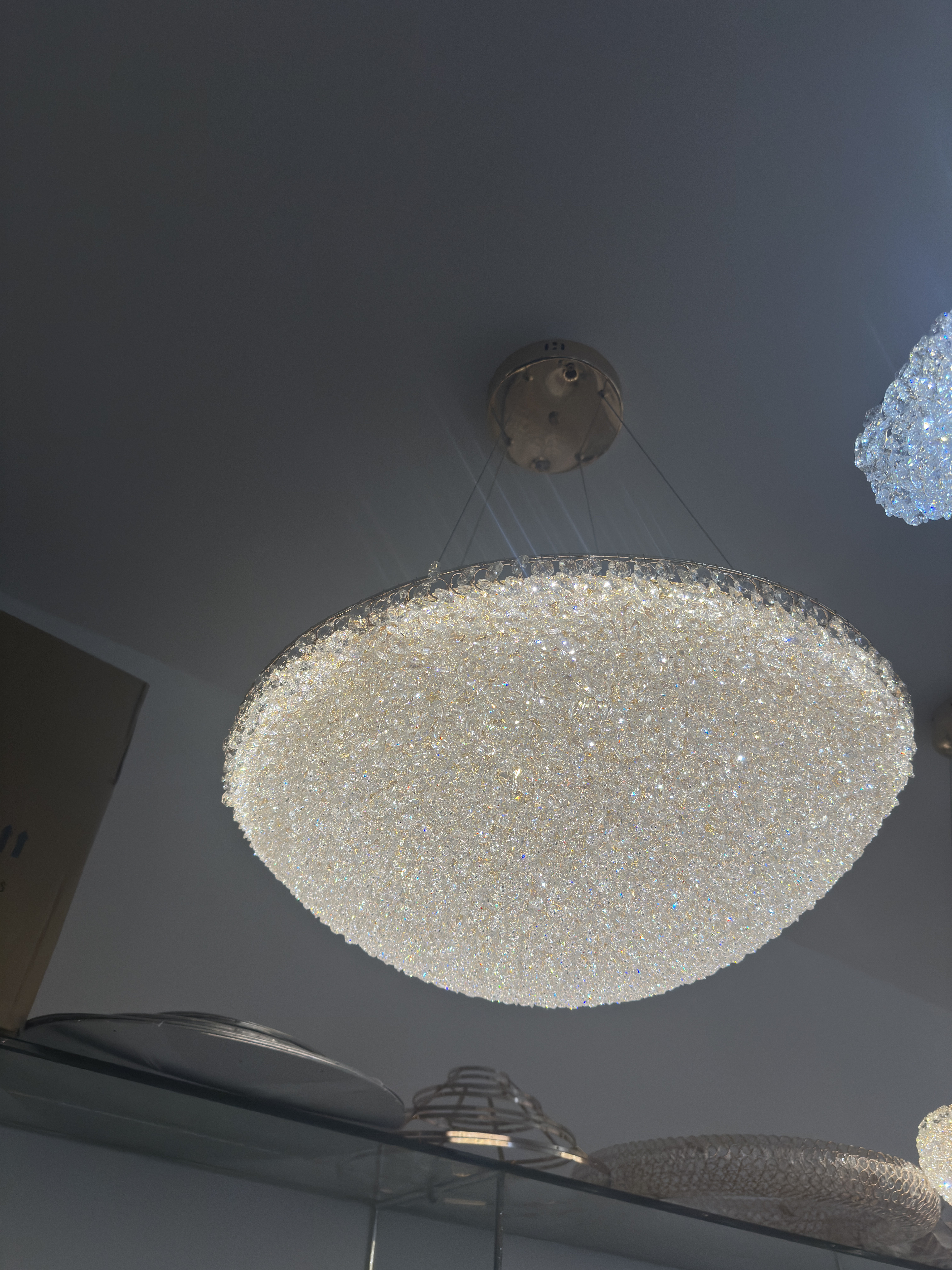 设计师款轻奢法式客厅餐厅水晶球形锅底吊灯别墅酒店大堂灯艺术灯