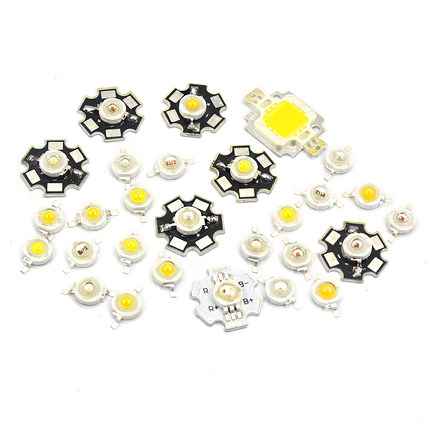 1W3W5W发光二极管高亮大功率小LED灯珠粒手电筒灯珠强光正白蓝光