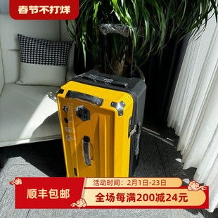 外贸黄色硬壳拉杆箱男女万向轮密码箱大容量旅行箱轻奢行李箱商务