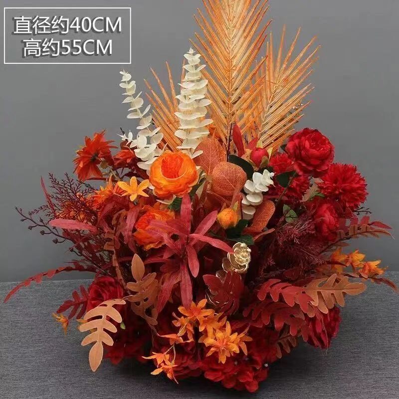 新款订婚结婚礼装饰布置假花地排仿真绢花排婚庆用品舞台路引花束