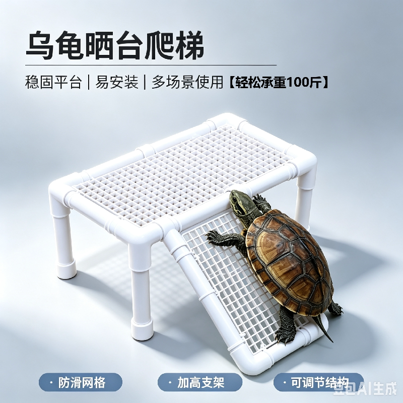 清奢森林水陆两用右自由调换乌龟台环保型乌龟晒背台休息台加强款