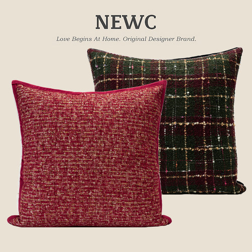 NEWC新宸优品 圣诞节新年抱枕沙发红绿节日派对装饰布置靠垫靠背