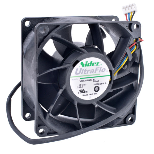 V80E12BHA7-57 nidec 8cm 8038 12V 0.80A 服务器大风量散热风扇