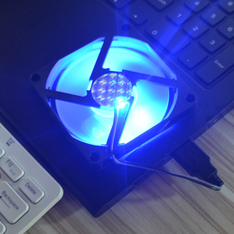 包邮8010 8CM薄风扇 超薄1CM厚度 5V蓝灯USB笔记本路由器散热风扇