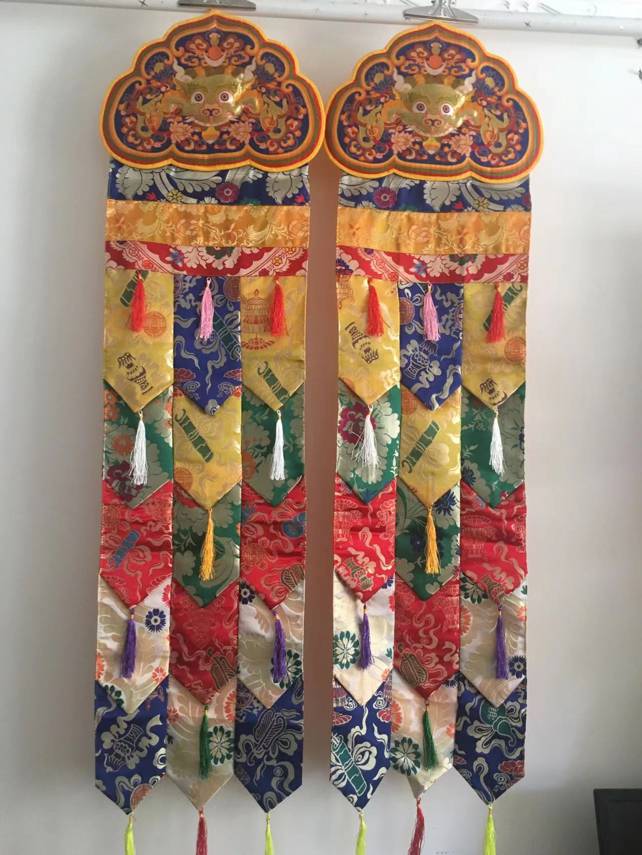 精品藏式挂帘 尕棚 八宝图案 30㎝×1.2米 一对