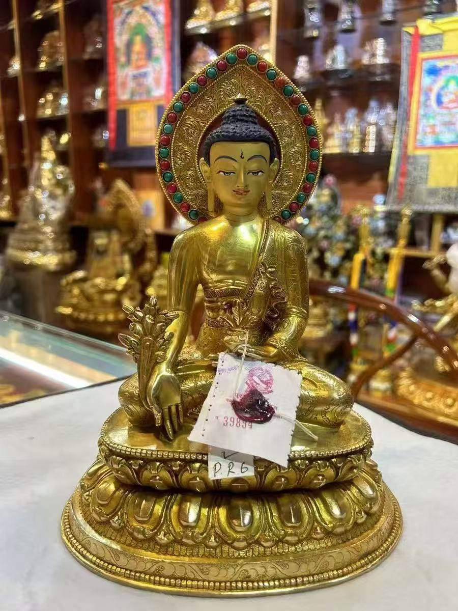 尼泊尔  精品 药师佛像  高25厘米