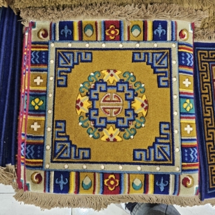 纯羊毛藏毯民族风中式藏式地毯坐垫办公室坐垫汽车坐垫