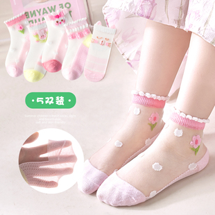 女童袜子夏季薄款夏女孩薄袜儿童丝袜短袜纯棉夏天宝宝防臭吸汗薄